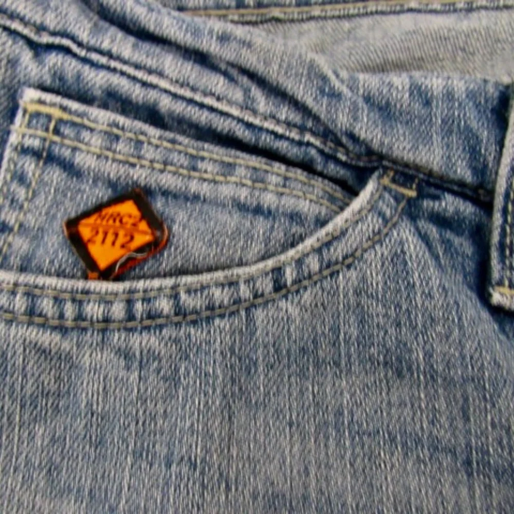 Wrangler Cool Vantage‎ FR Straight Distressed Wash Blue Jeans